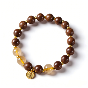 brown aromatherapy beads & citrine bracelet